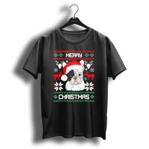 Merry Christmas French Bulldog Santa Hat Ugly T Shirt