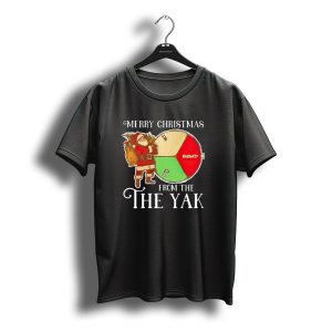 Merry Christmas From The Yak Santa Naughty Nice Wheel T-Shirt