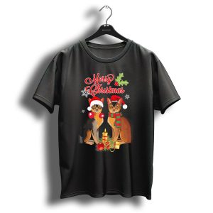Merry Christmas Funny Abyssinian Cat Snowflakes Holiday Candle T-Shirt