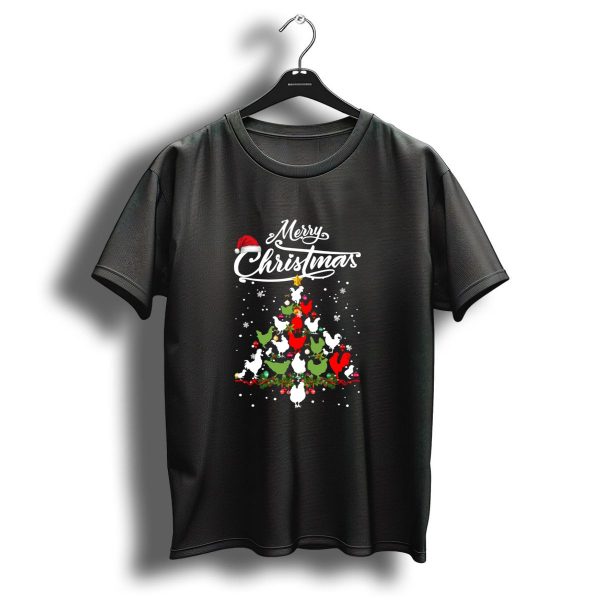 Merry Christmas Funny Chickens Christmas Tree Ornament Decor T Shirt 1 t shirt 1