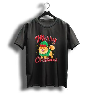 Merry Christmas Funny Cute Pomeranian Elf T-Shirt
