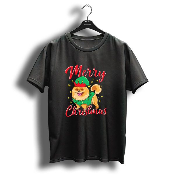 Merry Christmas Funny Cute Pomeranian Elf T Shirt 1 t shirt 1