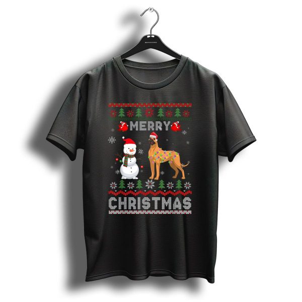 Merry Christmas Funny Xmas Great Dane Dog Snowman T Shirt 1 t shirt 1
