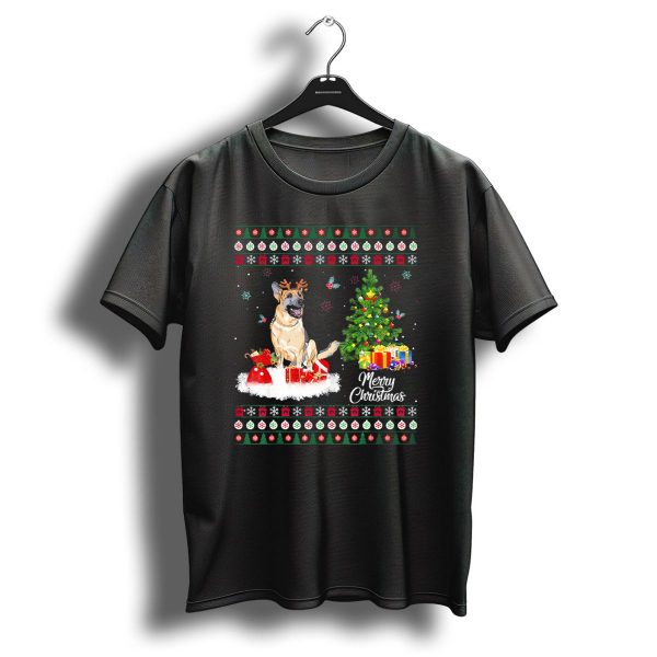 Merry Christmas German Shepherd Funny Reindeer Holiday Tree T Shirt 1 t shirt 1