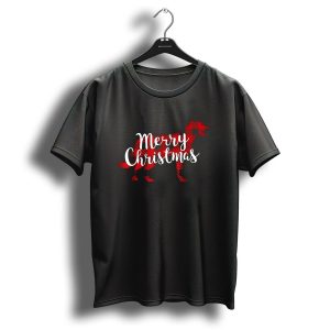Merry Christmas German Shepherd Plaid Dog T-Shirt