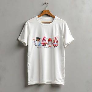 Merry Christmas Gnome Candy Cane Reindeer Santa House T-Shirt