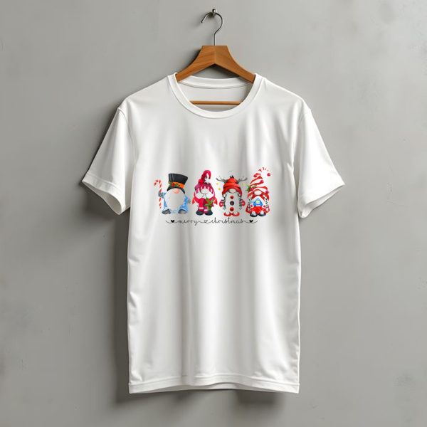 Merry Christmas Gnome Candy Cane Reindeer Santa House T Shirt t shirt 1