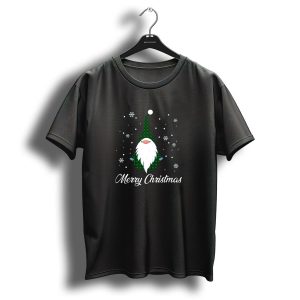 Merry Christmas Gnome Snowflakes Green Buffalo Plaid T Shirt 1