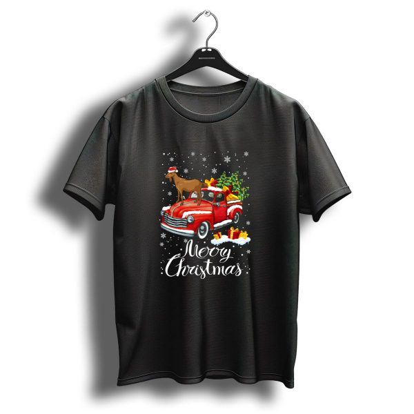Merry Christmas Goat On Red Truck With Gifts And Snowflakes T Shirt 1 t shirt 1