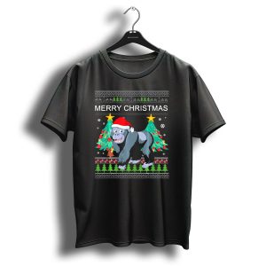 Merry Christmas Gorilla Funny Ugly Christmas T-Shirt