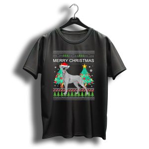 Merry Christmas Great Dane Santa Hat Ugly T Shirt