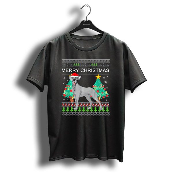 Merry Christmas Great Dane Santa Hat Ugly T Shirt 1 t shirt 1