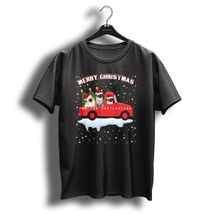 Merry Christmas Himalayan Cats Riding Red Truck With Santa Hats And Christmas Tree T Shirt