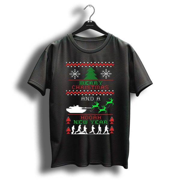 Merry Christmas Hooah New Year Army Tank Reindeer T Shirt 1 t shirt 1
