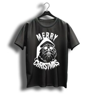 Merry Christmas Horror Skull Santa T Shirt 1