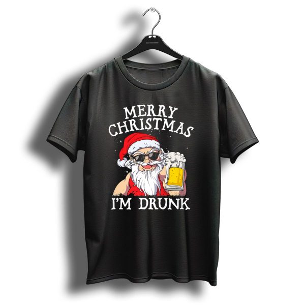 Merry Christmas IM Drunk Santa Holding Beer Mug T Shirt 1 t shirt 1