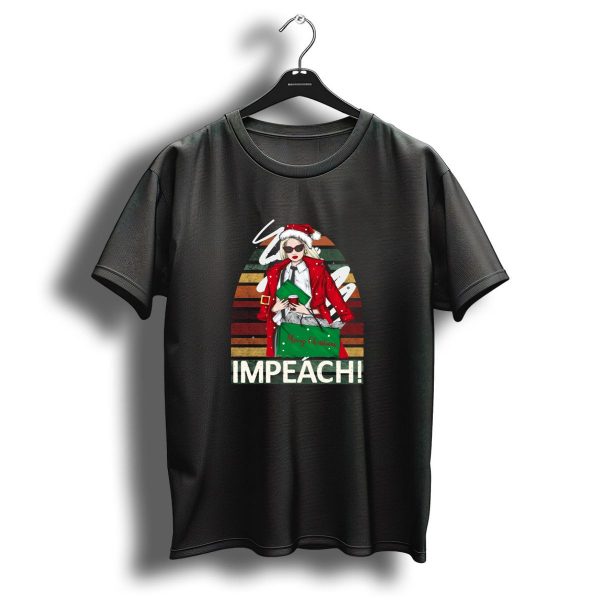 Merry Christmas Impeach Fashion Girl In Santa Hat With Sunglasses T Shirt 1 t shirt 1