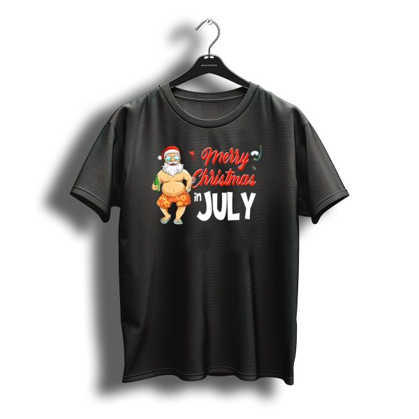 Merry Christmas In July Santa Claus Summer Beach Vibes T Shirt t shirt 1