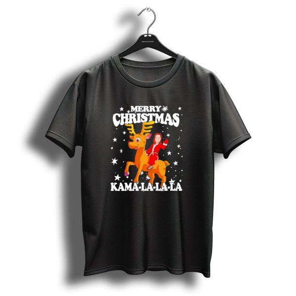 Merry Christmas Kamala Harris Riding Reindeer Kama La La La T Shirt 1 t shirt 1