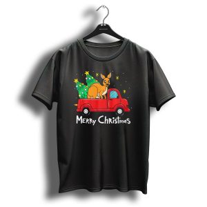 Merry Christmas Kangaroo Ornament Truck With Tree T Shirt