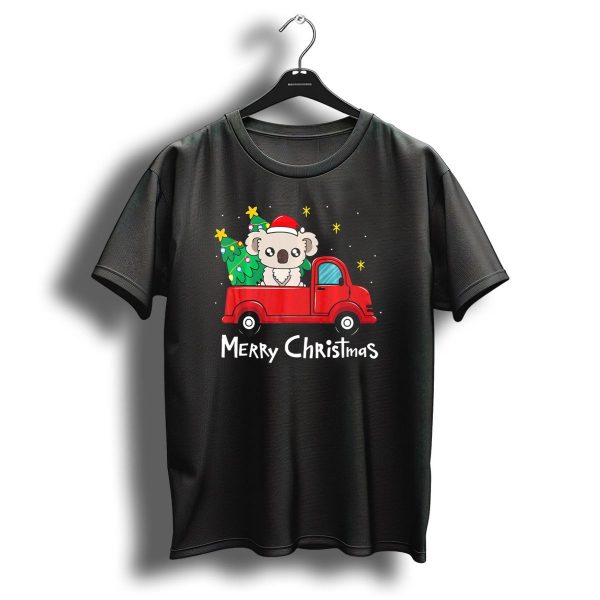 Merry Christmas Koala In Red Truck With Tree T Shirt 1 t shirt 1