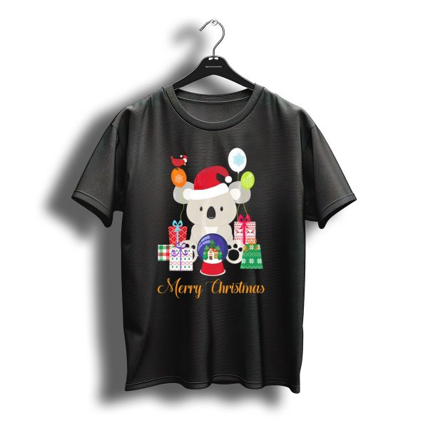Merry Christmas Koala With Santa Hat And Gifts T Shirt t shirt 1