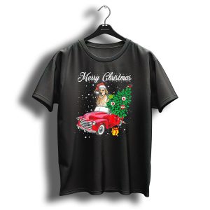 Merry Christmas Labrador Retriever Red Truck Tree And Gift T Shirt