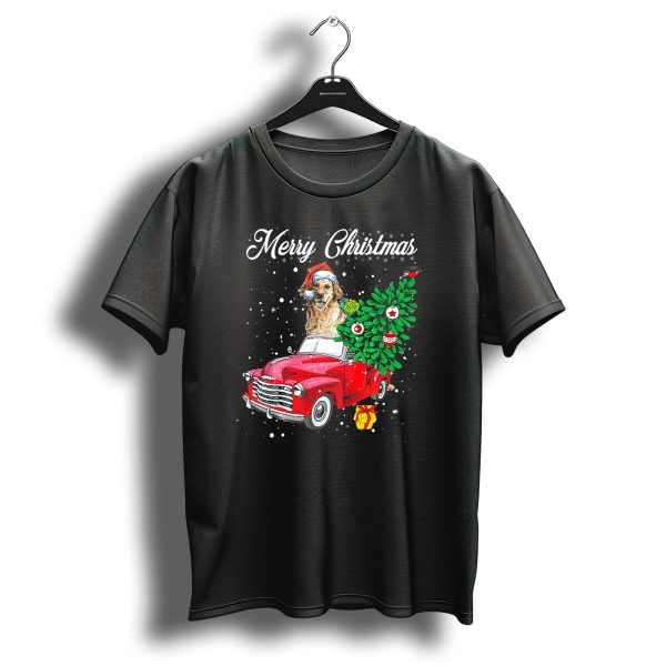Merry Christmas Labrador Retriever Red Truck Tree And Gift T Shirt 1 t shirt 1