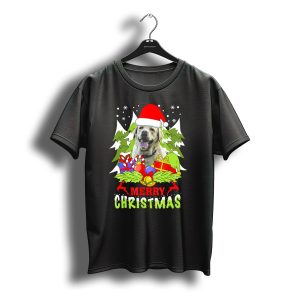 Merry Christmas Labrador Retriever Santa Hat Gifts Holiday Joy T-Shirt