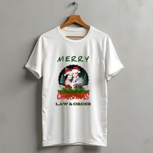 Merry Christmas Law And Order Santa Hats Holiday T Shirt