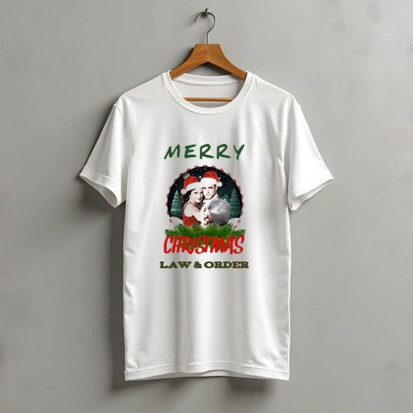 Merry Christmas Law And Order Santa Hats Holiday T Shirt t shirt 1