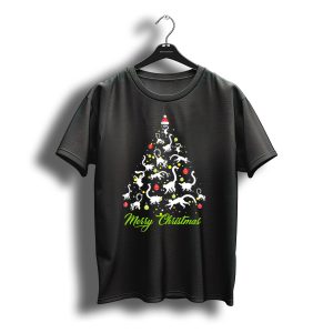Merry Christmas Lemur Tree Design With Santa Hat T-Shirt