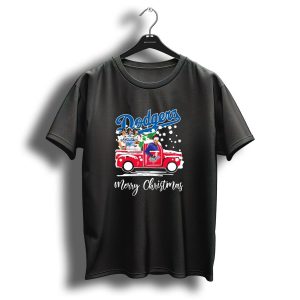 Merry Christmas Los Angeles Dodgers 2024 World Champions Santa Truck Snowflake T Shirt