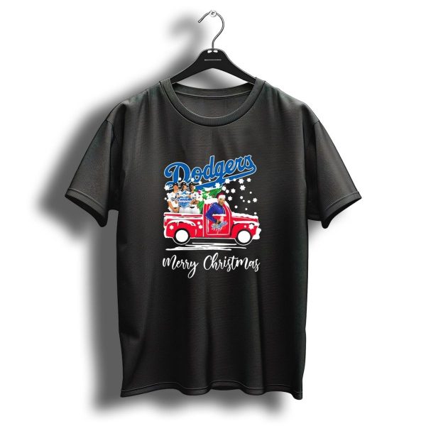 Merry Christmas Los Angeles Dodgers 2024 World Champions Santa Truck Snowflake T Shirt 1 t shirt 1