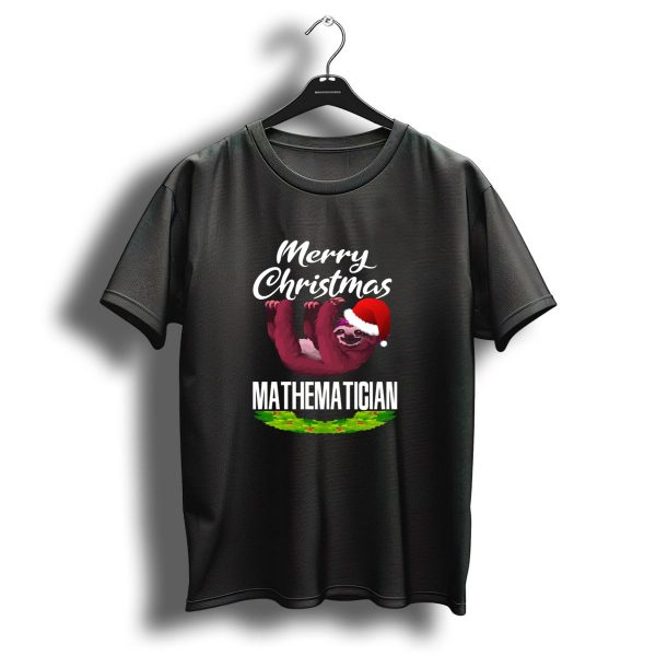 Merry Christmas Mathematician Sloth Santa Hat T Shirt 1 t shirt 1 1