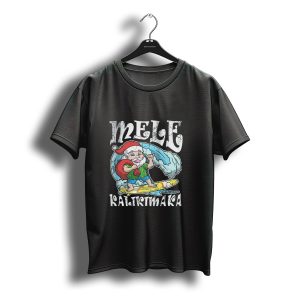 Merry Christmas Mele Kalikimaka Surfing Santa T-Shirt