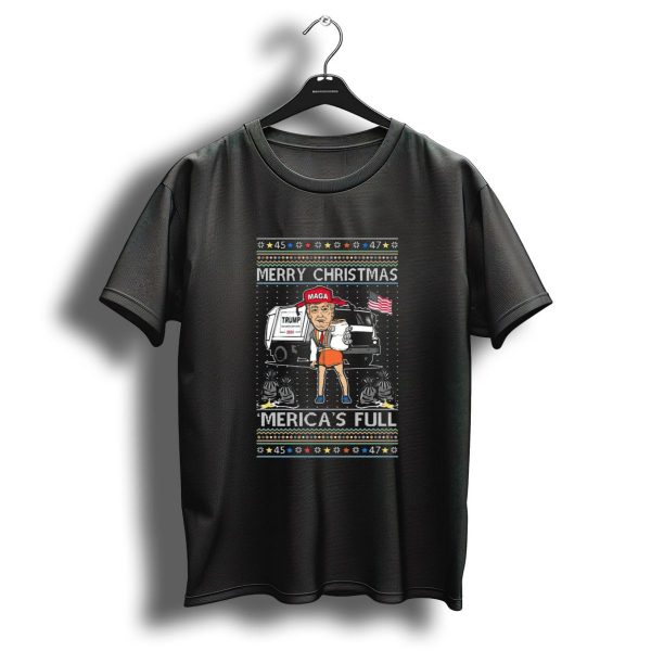 Merry Christmas Mericas Full Maga Trump 2024 Ugly T Shirt 1 t shirt 1