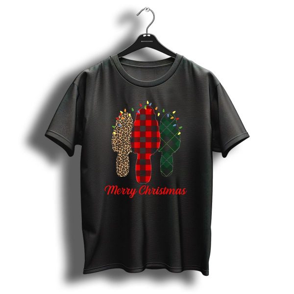 Merry Christmas Morel Plaid Leopard Lights T Shirt 1 t shirt 1