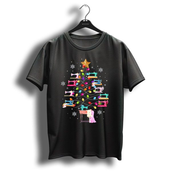 Merry Christmas My Love Is Quilting Sewing Machine Christmas Tree T Shirt 1 t shirt 1