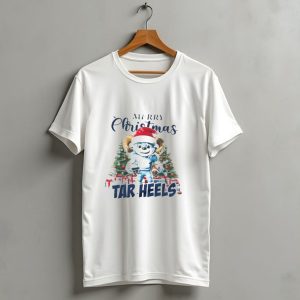 Merry Christmas North Carolina Tar Heels Mascot Festive T Shirt 1