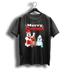 Merry Christmas Northern Bear Teddy Bear Trio T Shirt
