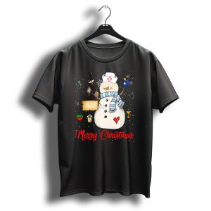 Merry Christmas Nurse Snowman T-Shirt