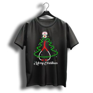 Merry Christmas Nurse Stethoscope Tree Decor Doctor T-Shirt