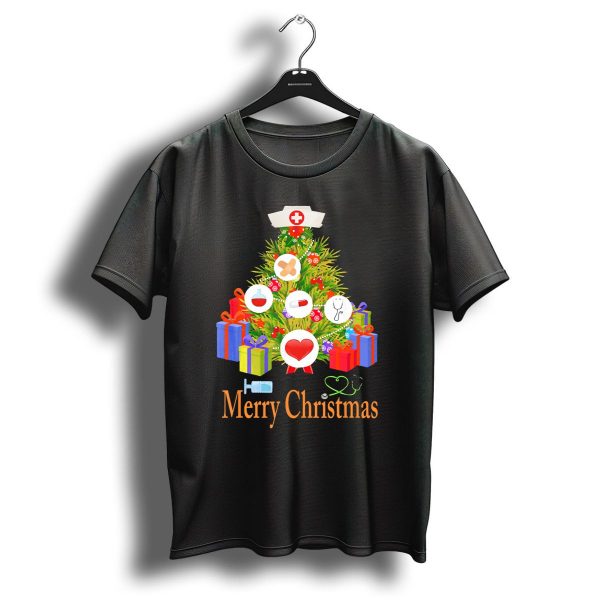 Merry Christmas Nurse Xmas Cute Nurse Medical Holiday Tree T Shirt 1 t shirt 1