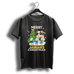 Merry Christmas Peanuts Characters Jacksonville Jaguars Snoopy Woodstock T Shirt