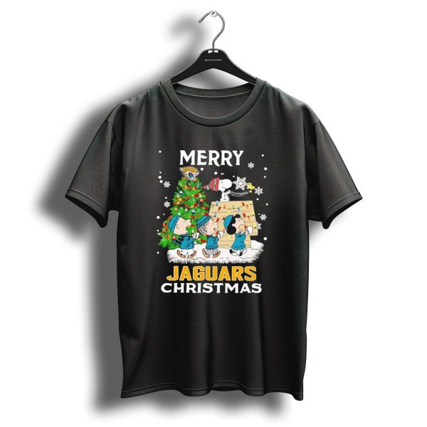 Merry Christmas Peanuts Characters Jacksonville Jaguars Snoopy Woodstock T Shirt 1 t shirt 1