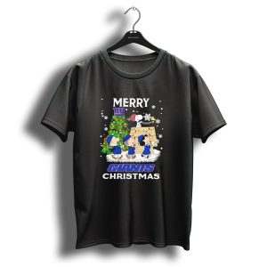 Merry Christmas Peanuts New York Giants T Shirt