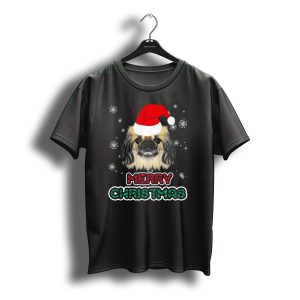 Merry Christmas Pekingese In Santa Hat T-Shirt