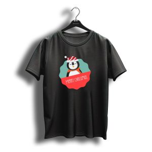 Merry Christmas Penguin In Santa Hat T-Shirt