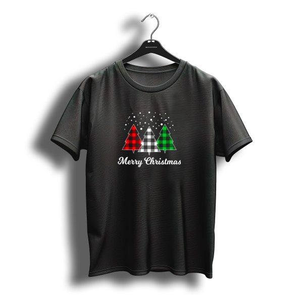 Merry Christmas Plaid Trees Holiday Christmas Santa Xmas In July T Shirt t shirt 1